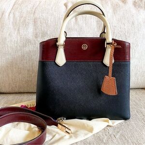 LIKE NEW Tory Burch Triple Compartment Tote Bag Purse